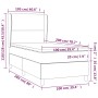 Cama box spring colchón y luces LED tela crema 100x200 cm de vidaXL, Camas y somieres - Ref: Foro24-3138138, Precio: 354,07 €...
