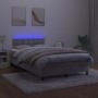 Cama box spring colchón y LED terciopelo gris claro 120x200 cm de vidaXL, Camas y somieres - Ref: Foro24-3134633, Precio: 390...