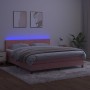 Cama box spring colchón y LED terciopelo rosa 180x200 cm de vidaXL, Camas y somieres - Ref: Foro24-3134422, Precio: 498,81 €,...