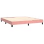 Cama box spring colchón y LED terciopelo rosa 180x200 cm de vidaXL, Camas y somieres - Ref: Foro24-3134422, Precio: 498,81 €,...