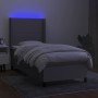 Cama box spring colchón y luces LED tela gris claro 90x200 cm de vidaXL, Camas y somieres - Ref: Foro24-3138125, Precio: 359,...