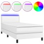 Cama box spring y colchón LED cuero sintético blanco 90x200 cm de vidaXL, Camas y somieres - Ref: Foro24-3134142, Precio: 294...