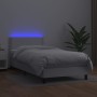 Cama box spring y colchón LED cuero sintético blanco 90x200 cm de vidaXL, Camas y somieres - Ref: Foro24-3134142, Precio: 294...