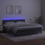 Cama box spring colchón y LED terciopelo gris oscuro 180x200 cm de vidaXL, Camas y somieres - Ref: Foro24-3134658, Precio: 52...