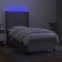 Cama box spring colchón y luces LED tela gris claro 100x200 cm de vidaXL, Camas y somieres - Ref: Foro24-3138133, Precio: 357...
