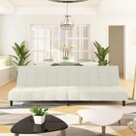 Sofá cama de 2 plazas terciopelo color crema en Sofás | Comprar online en Foru.es