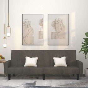 Sofá cama de 2 plazas terciopelo gris oscuro en Sofás | Comprar online en Foru.es
