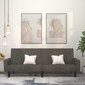 Sofá cama de 2 plazas terciopelo gris oscuro en Sofás | Comprar online en Foru.es