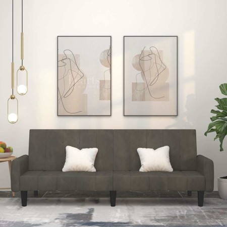 Sofá cama de 2 plazas terciopelo gris oscuro en Sofás | Comprar online en Foru.es