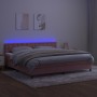 Cama box spring colchón y LED terciopelo rosa 200x200 cm de vidaXL, Camas y somieres - Ref: Foro24-3134668, Precio: 550,62 €,...