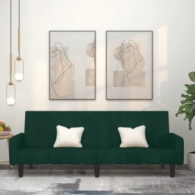 Sofá cama de 2 plazas terciopelo verde oscuro en Sofás | Comprar online en Foru.es