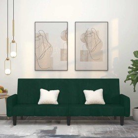 Sofá cama de 2 plazas terciopelo verde oscuro en Sofás | Comprar online en Foru.es