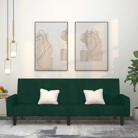Sofá cama de 2 plazas terciopelo verde oscuro en Sofás | Comprar online en Foru.es