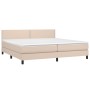 Cama box spring colchón LED cuero sintético capuchino 200x200cm de vidaXL, Camas y somieres - Ref: Foro24-3134188, Precio: 57...