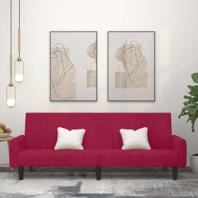 Sofá cama de 2 plazas terciopelo color vino tinto en Sofás | Comprar online en Foru.es