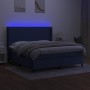 Cama box spring colchón y luces LED tela azul 160x200 cm de vidaXL, Camas y somieres - Ref: Foro24-3138171, Precio: 576,78 €,...