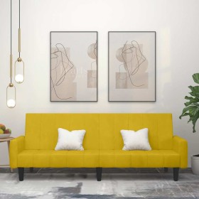 Sofá cama de 2 plazas terciopelo amarillo en Sofás | Comprar online en Foru.es