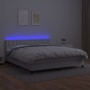 Cama box spring colchón y LED cuero sintético blanco 180x200 cm de vidaXL, Camas y somieres - Ref: Foro24-3134238, Precio: 54...
