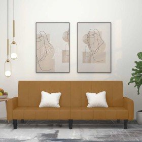 Sofá cama de 2 plazas terciopelo marrón en Sofás | Comprar online en Foru.es