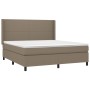 Cama box spring colchón y luces LED tela gris taupe 160x200 cm de vidaXL, Camas y somieres - Ref: Foro24-3138169, Precio: 622...