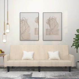 Sofá cama de 2 plazas terciopelo color crema en Sofás | Comprar online en Foru.es