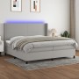 Cama box spring con colchón tela y LED gris claro 200x200 cm de vidaXL, Camas y somieres - Ref: Foro24-3138181, Precio: 708,8...