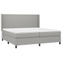 Cama box spring con colchón tela y LED gris claro 200x200 cm de vidaXL, Camas y somieres - Ref: Foro24-3138181, Precio: 708,8...