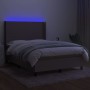 Cama box spring colchón y luces LED tela gris taupe 140x200 cm de vidaXL, Camas y somieres - Ref: Foro24-3138161, Precio: 553...