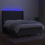 Cama box spring colchón y luces LED tela gris oscuro 140x200 cm de vidaXL, Camas y somieres - Ref: Foro24-3138238, Precio: 48...