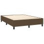 Cama box spring colchón luces LED tela marrón oscuro 140x190 cm de vidaXL, Camas y somieres - Ref: Foro24-3138232, Precio: 49...