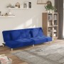 Sofá cama de 2 plazas con dos almohadas tela azul en Sofás | Comprar online en Foru.es