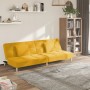 Sofá cama de 2 plazas con dos almohadas tela color amarillo en Sofás | Comprar online en Foru.es