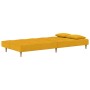 Sofá cama de 2 plazas con dos almohadas tela color amarillo en Sofás | Comprar online en Foru.es