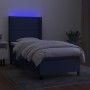 Cama box spring colchón y luces LED tela azul 100x200 cm de vidaXL, Camas y somieres - Ref: Foro24-3138219, Precio: 376,72 €,...