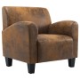Sillón de piel de ante artificial marrón de vidaXL, Sillones - Ref: Foro24-248618, Precio: 290,80 €, Descuento: %