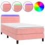 Cama box spring colchón y LED terciopelo rosa 80x200 cm de vidaXL, Camas y somieres - Ref: Foro24-3134434, Precio: 270,75 €, ...