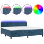 Cama box spring colchón y LED terciopelo azul oscuro 200x200 cm de vidaXL, Camas y somieres - Ref: Foro24-3134427, Precio: 58...