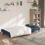 Sofá cama de 2 plazas con dos almohadas terciopelo azul en Sofás | Comprar online en Foru.es