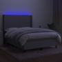 Cama box spring colchón y luces LED tela gris claro 140x200 cm de vidaXL, Camas y somieres - Ref: Foro24-3138237, Precio: 476...
