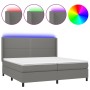 Cama box spring colchón y luces LED tela gris claro 200x200 cm de vidaXL, Camas y somieres - Ref: Foro24-3138262, Precio: 643...
