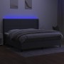Cama box spring colchón y luces LED tela gris claro 200x200 cm de vidaXL, Camas y somieres - Ref: Foro24-3138262, Precio: 643...