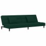 Sofá cama de 2 plazas con dos almohadas terciopelo verde oscuro en Sofás | Comprar online en Foru.es