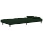 Sofá cama de 2 plazas con dos almohadas terciopelo verde oscuro en Sofás | Comprar online en Foru.es