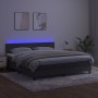 Cama box spring colchón y LED terciopelo gris oscuro 160x200 cm de vidaXL, Camas y somieres - Ref: Foro24-3134292, Precio: 47...