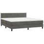 Cama box spring colchón y LED terciopelo gris oscuro 160x200 cm de vidaXL, Camas y somieres - Ref: Foro24-3134292, Precio: 47...