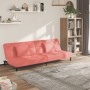Sofá cama de 2 plazas con dos almohadas terciopelo rosa en Sofás | Comprar online en Foru.es