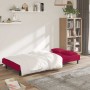 Sofá cama de 2 plazas con dos almohadas terciopelo rojo tinto en Sofás | Comprar online en Foru.es