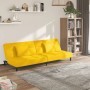 Sofá cama de 2 plazas con dos almohadas terciopelo amarillo en Sofás | Comprar online en Foru.es