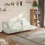 Sofá cama de 2 plazas con dos almohadas terciopelo color crema en Sofás | Comprar online en Foru.es