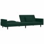 Sofá cama de 2 plazas con dos almohadas terciopelo verde oscuro en Sofás | Comprar online en Foru.es